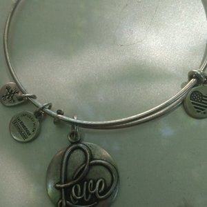 Alex and Ani Silver Metal Love bracelet 2016 with tiny traditional bead